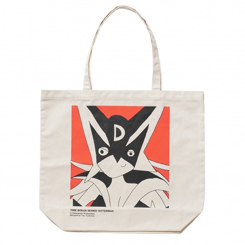 [Swimmy Design Lab] Japanese Classic Cartoon Series - Little Double Yatterman Pattern TOTE Tote Bag/Canvas Bag/Campus Bag (Red) - Messenger Bags & Sling Bags - Cotton & Hemp Red