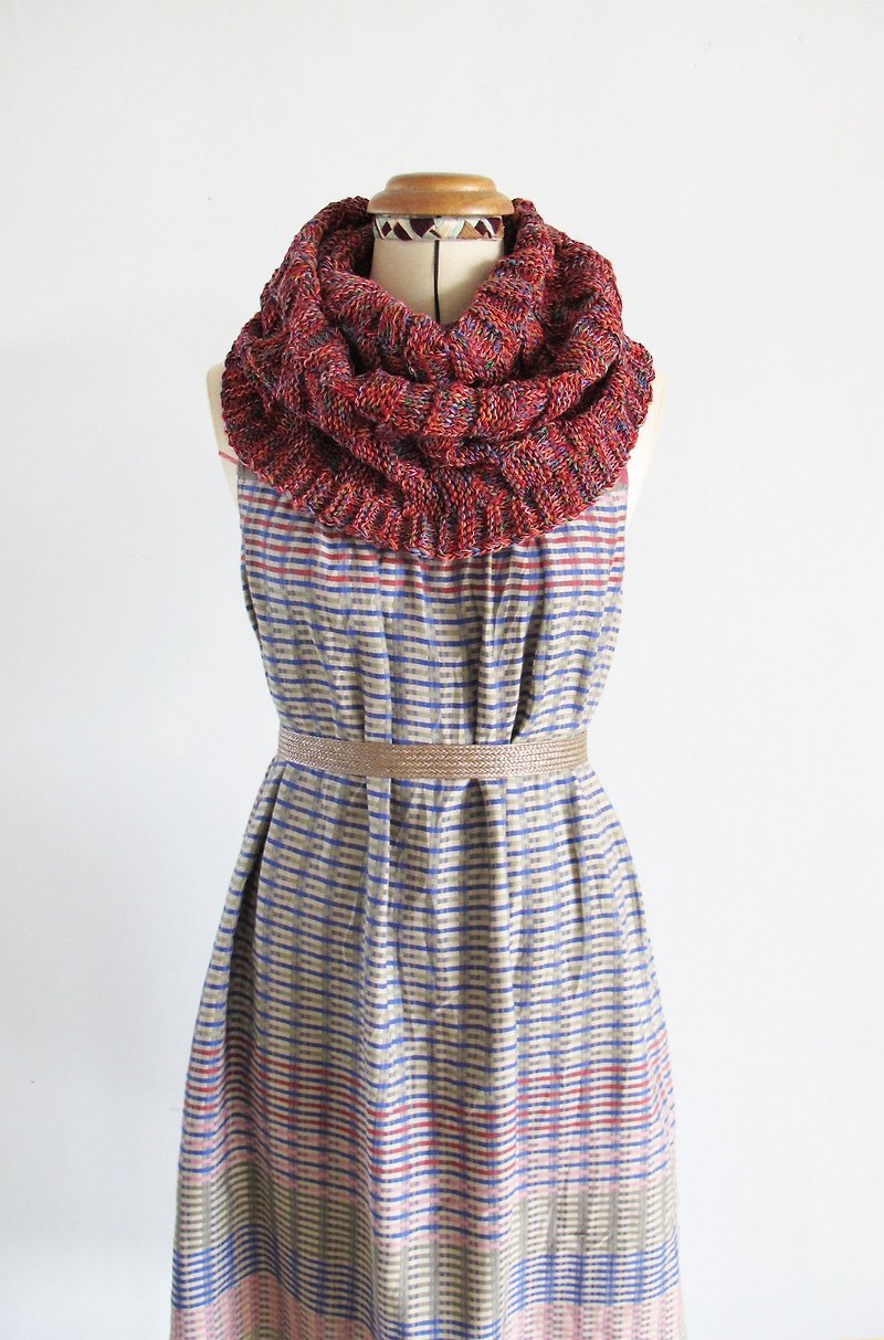 Lan woolen scarf (gauze vermilion) - Scarves - Polyester Red