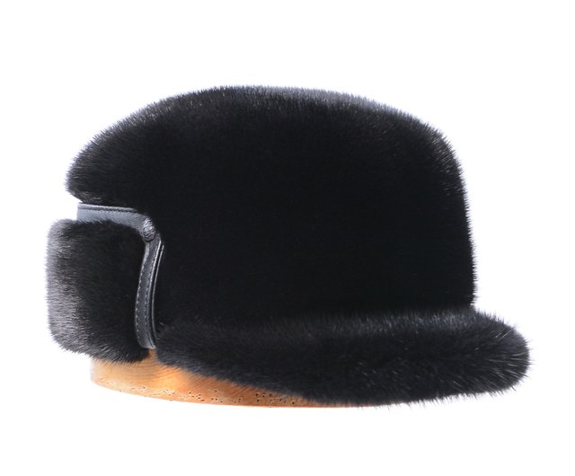 超美品★リアルミンクファー トーク帽 ロシア帽 ブラウンミックス 男性◎ 超美品☆リアルミンクファー トーク帽 ロシア帽 ブラウン