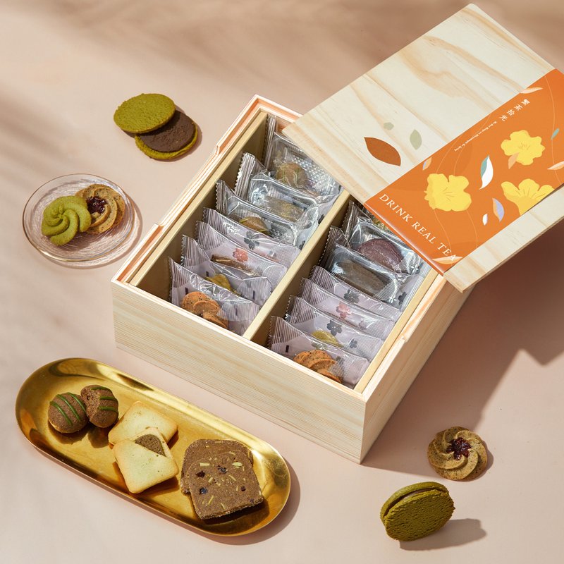 Frequent-selling gift box | Pure tea cakes 14 pieces Baozhong lovers cakes & Jinxuan cookies & Jingban tea ball cakes - Handmade Cookies - Other Materials 