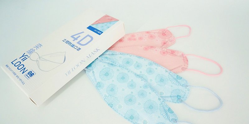 [Made in Yilun Taiwan] 4D protective mask_Little Daisy/8 pieces - Face Masks - Other Materials Blue