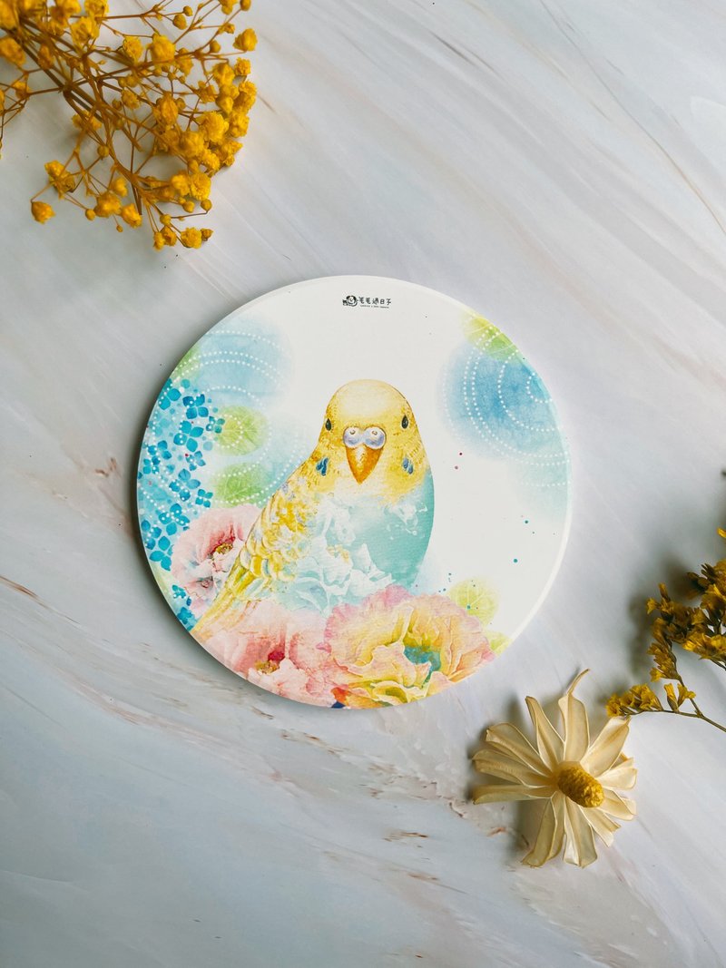 粉藍虎皮-吸水杯墊/硅藻土杯墊/矽藻土 - 杯墊 - 其他材質 藍色