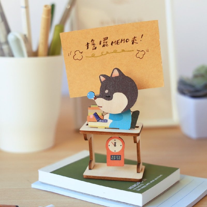 【Swing MEMO Clip】Sleepy Shiba Inu-DIY / Note Paper Clip/Message Clip - Other - Wood Multicolor