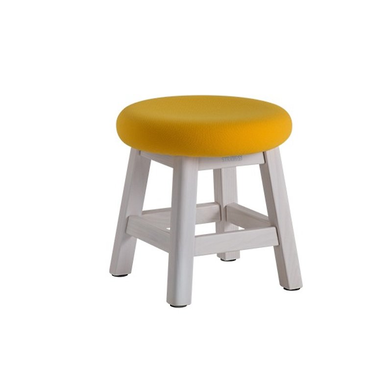 Stool. Ya Recreational mini stool (white wash) (orange) ─ door [love] - เฟอร์นิเจอร์เด็ก - ไม้ 