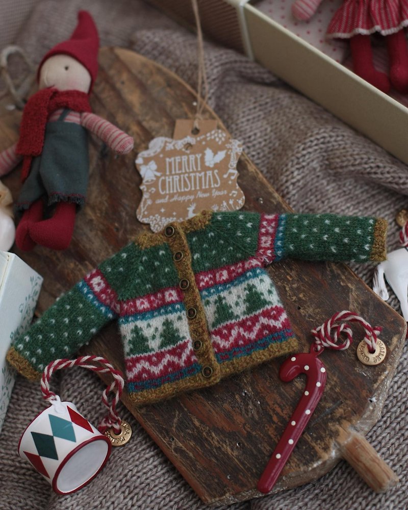 Christmas sweater for Blythe #2 - Stuffed Dolls & Figurines - Wool Green