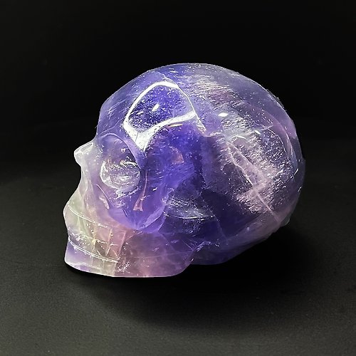 OLINA DESIGN歐林娜設計 NO.11稀有幻彩紫螢石 骷髏頭 協助冥想 提升第六感 能量 骷髏