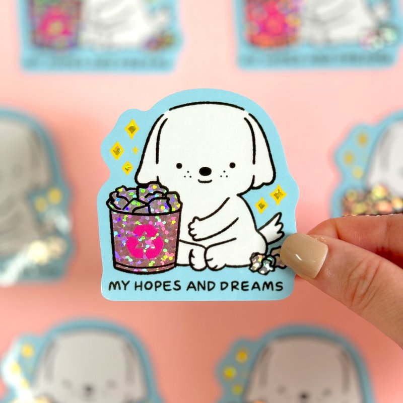 Glitter Sticker - My Hopes And Dreams - Stickers - Waterproof Material 