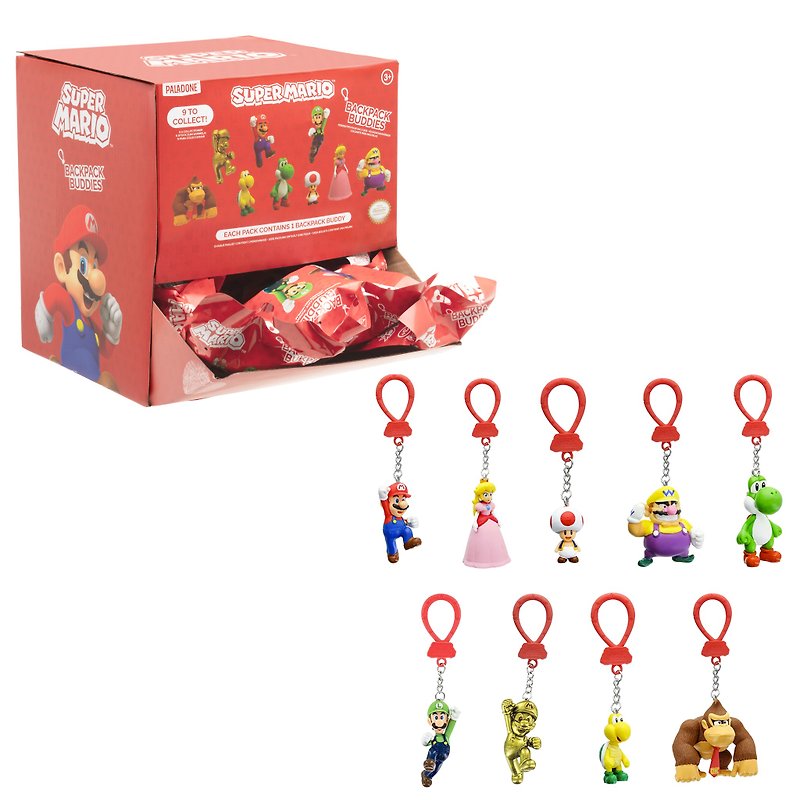 Officially Licensed Super Mario - Backpack Buddies One Random Blind Bag - Keychains - Plastic Multicolor