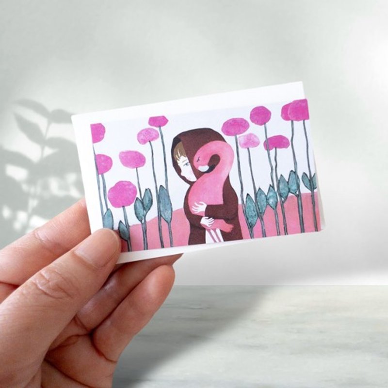 Message card and envelope set (Flamingo Dream) - การ์ด/โปสการ์ด - กระดาษ 