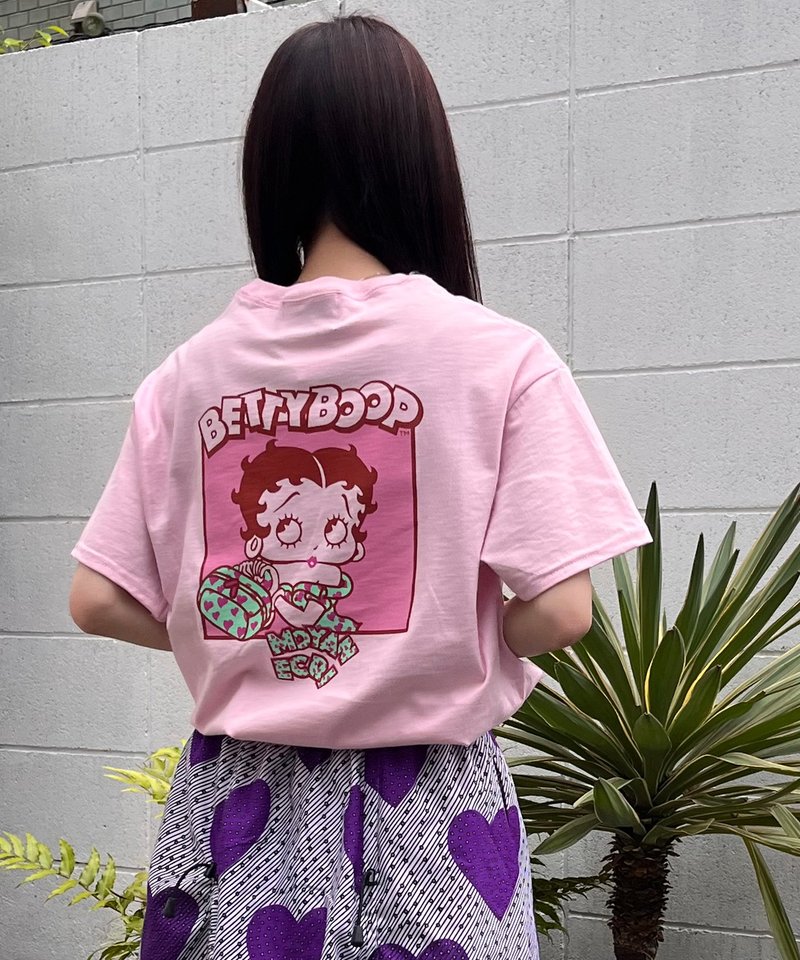 moyan×Betty Boop collaborration T-shirts - 女 T 恤 - 棉．麻 粉紅色