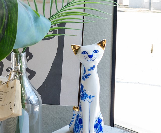 販促通販ヘレンド 猫 白 手描き フィギュリン 置物 陶器 ヘレンド