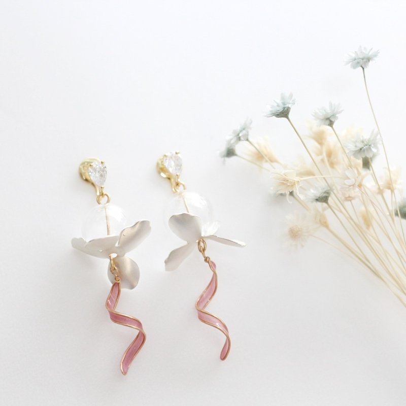 Ethereal Blossoms (pink) - Earrings & Clip-ons - Copper & Brass Pink