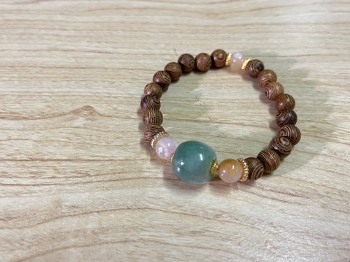 Angel's tears 天使之淚 Jewelry Design Angel's tears翠色-天然緬甸玉 藍水翡翠桶珠設計雞翅木手串