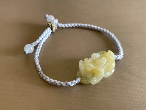 淳玉晶品坊 免費開光 快速出貨 天然A貨緬甸玉翡翠 招財貔貅手鍊 手工雕 三彩