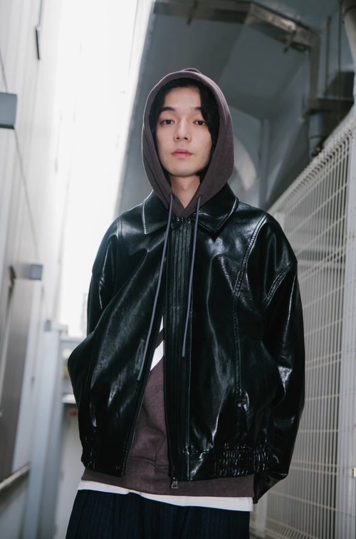 ジャケット・アウター 00s japanese label leather jacket hoodie 00s japanese label leather hoodie jacket Men's Hooded