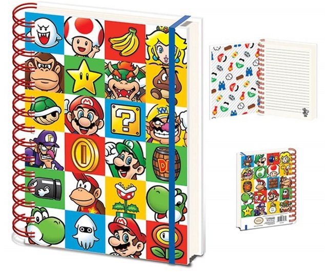 スーパーマリオメーカー2 A5リングノート　ステッカー　工事中メモ全3種類セット スーパーマリオメーカー2 A5リングノート 非売品 限定 　新品未使用