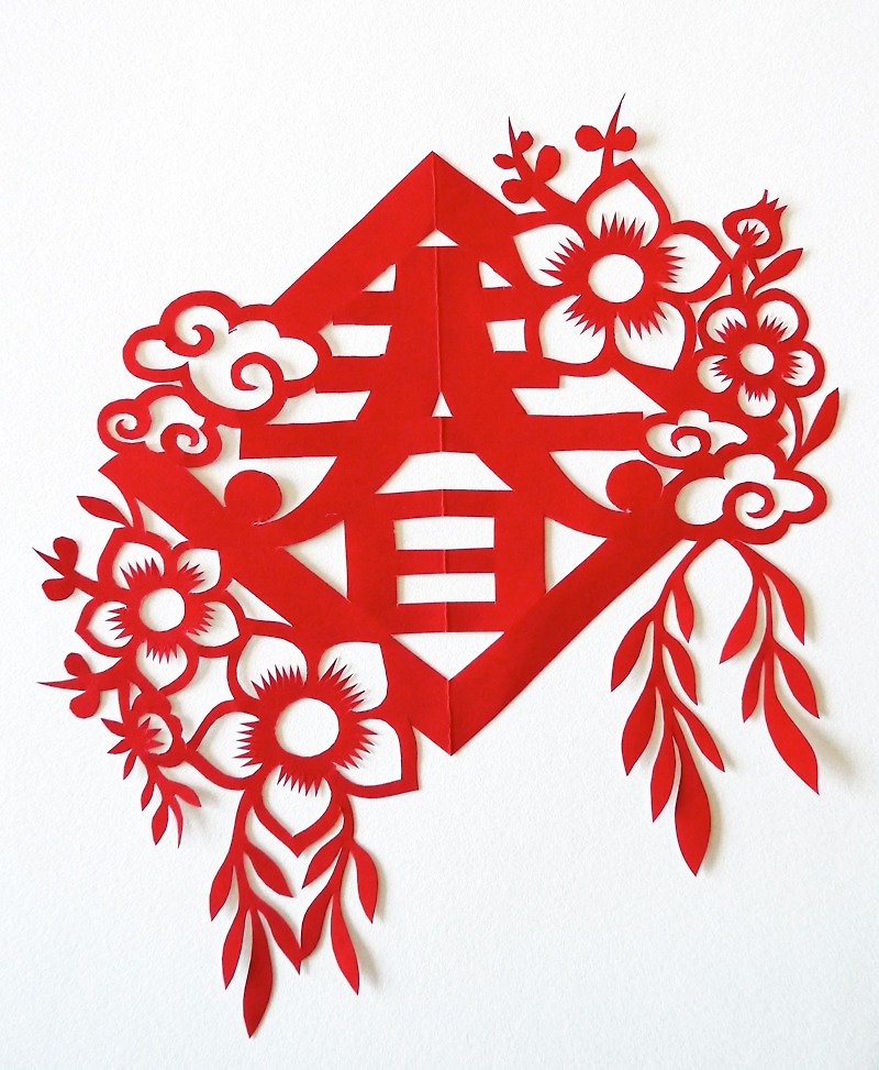 Kirigami paper-cut spring letters - โปสเตอร์ - กระดาษ สีแดง