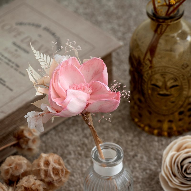 [Exclusive original gift] Florist hand-tied diffuser vase set - tassel style - ของวางตกแต่ง - พืช/ดอกไม้ สึชมพู
