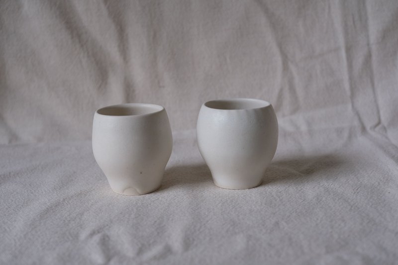 Pure white tea cup set, sake cup - ถ้วย - เครื่องลายคราม 