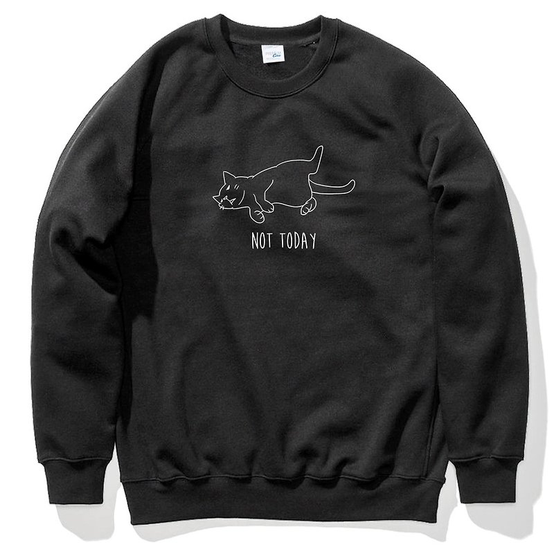 Not Today Cat #2 BLACK sweatshirt - Men's T-Shirts & Tops - Other Materials Black