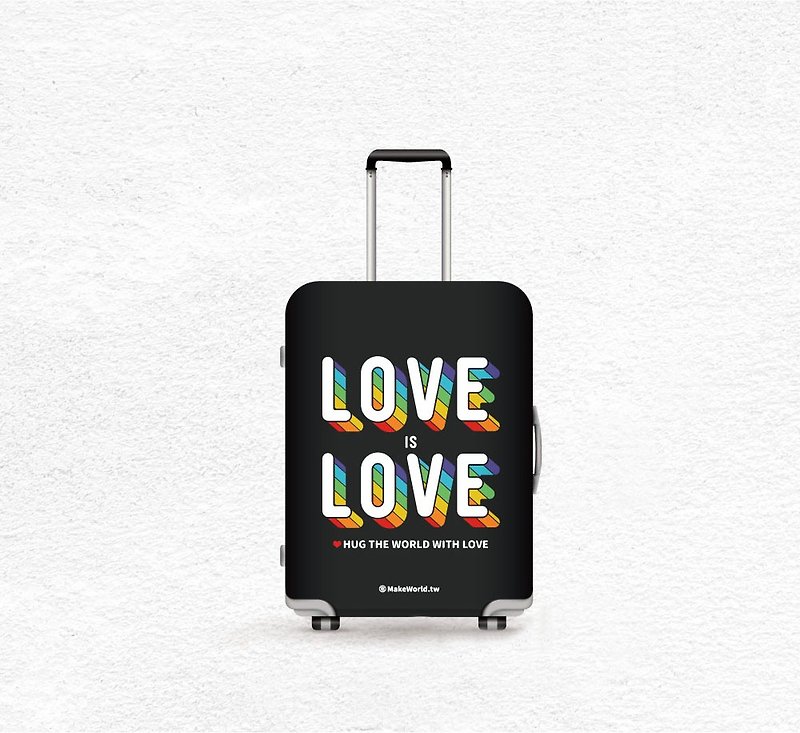 Make World Luggage 保護カバー (Rainbow-Love is Love/ブラック) - スーツケース - ポリエステル 