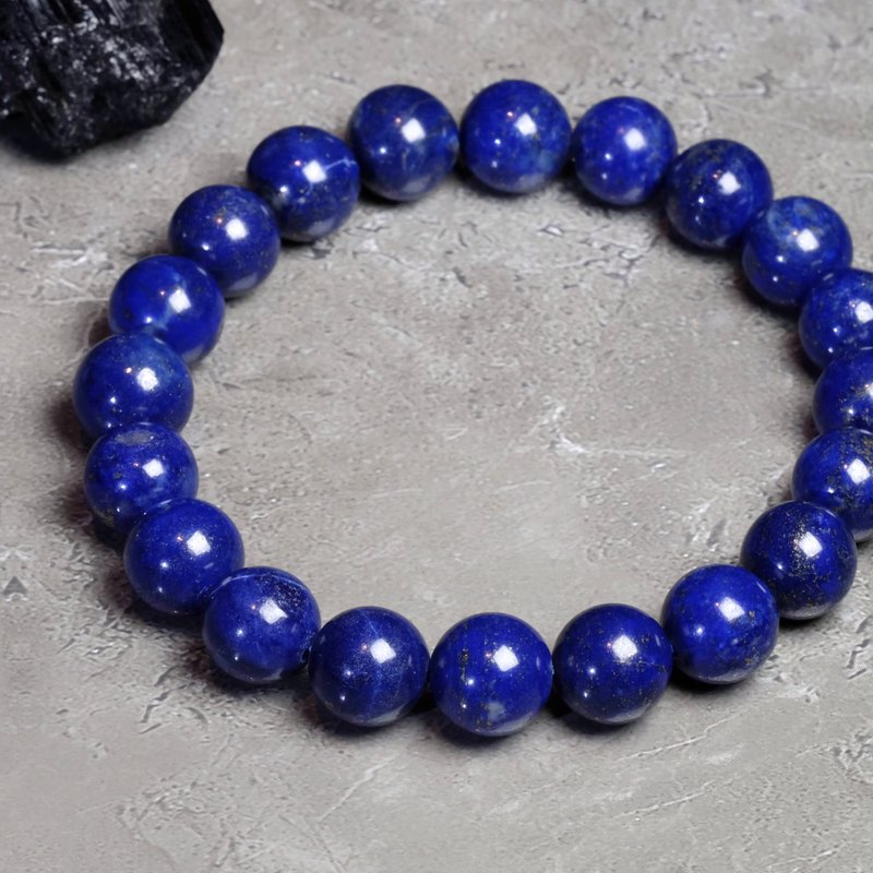 #386 One Picture One Object/10mm Afghan Lapis Crystal Bracelet Wisdom and Natural Energy - สร้อยข้อมือ - คริสตัล สีน้ำเงิน