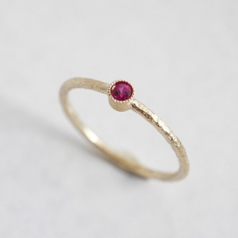K18 Ruby birthstone ring [R050K18RB] - 戒指 - 寶石 