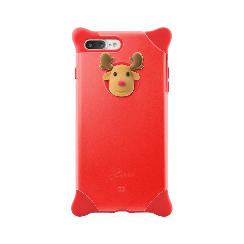 Bone / iPhone 8 Plus / 7 Plus Bubble Protector - Elk - Phone Cases - Silicone Red