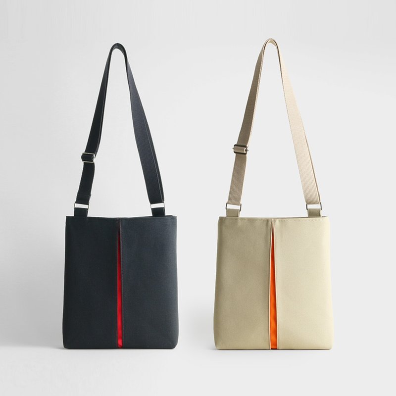 KOSHO ougi pleats Canvas Crossbody Bag Made in Kyoto Japan lightweight - Messenger Bags & Sling Bags - Cotton & Hemp Brown