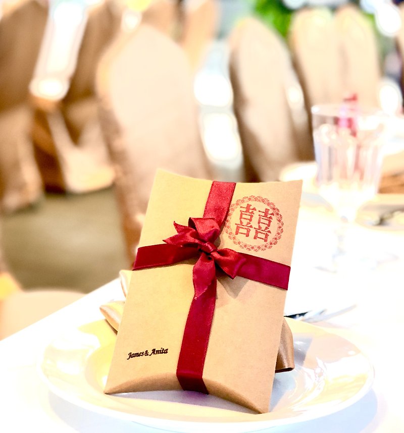囍 tea bags 2 pieces/ribbon pie box/wedding souvenir-Liangyeju Food Tea - ชา - อาหารสด 