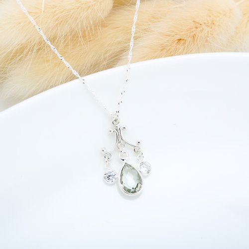 Angel & Me 珠寶銀飾 華麗 宮廷風 綠水晶 Green Quartz s925 純銀 項鍊 情人節 禮物