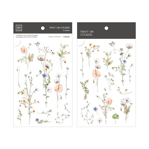 MU 【Print-On Stickers 轉印貼紙】no.160-浮游花卉 | 花草系列