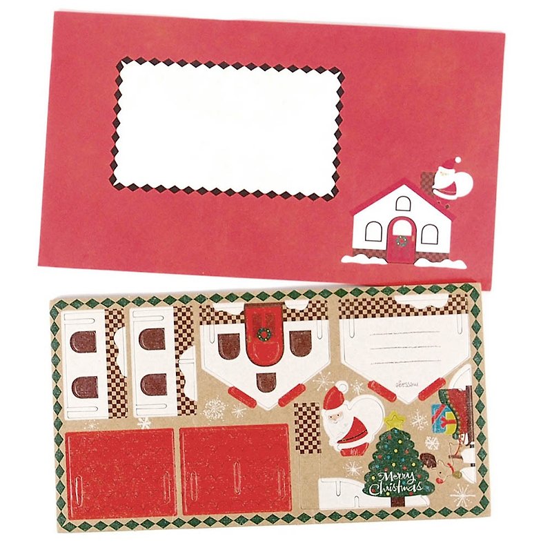 Santa Three-dimensional Puzzle Christmas Card [Hallmark-Card Christmas Series] - Cards & Postcards - Paper Multicolor