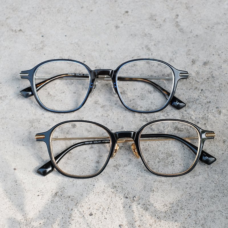 日本 方框 限量藍玳瑁 鈦金屬 眼鏡 鏡框 漸層  - 眼鏡/眼鏡框 - 其他材質 藍色