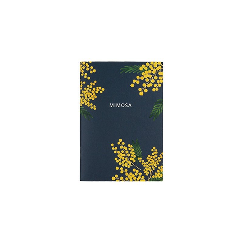 Flower bloom horizontal line notebook S size 05. mimosa - Notebooks & Journals - Paper Yellow