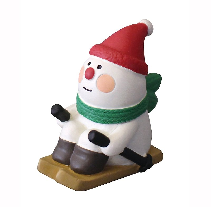 [Japan Decole] Christmas limited edition ornaments ★ Christmas snowman skiing - Items for Display - Other Materials White