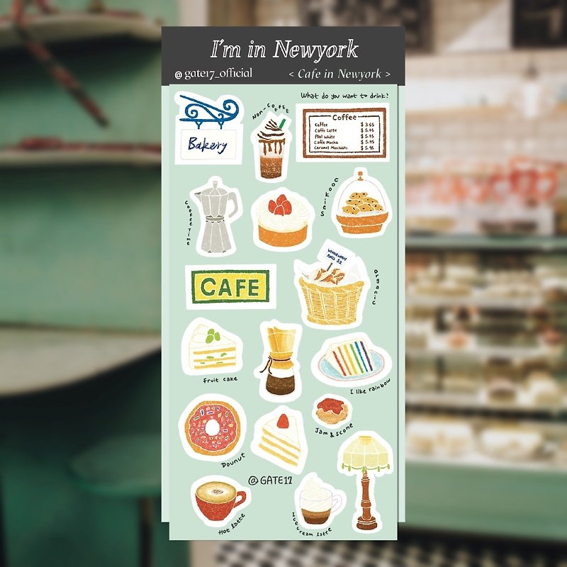 Newyork's Cafe - Stickers - Paper Multicolor