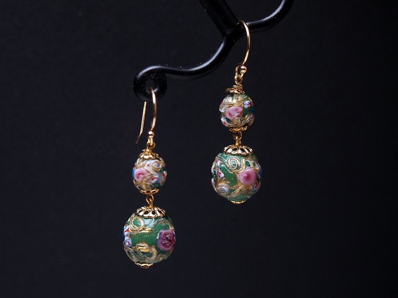 #GE0434 Murano Glass Beads Earring - Earrings & Clip-ons - Glass 