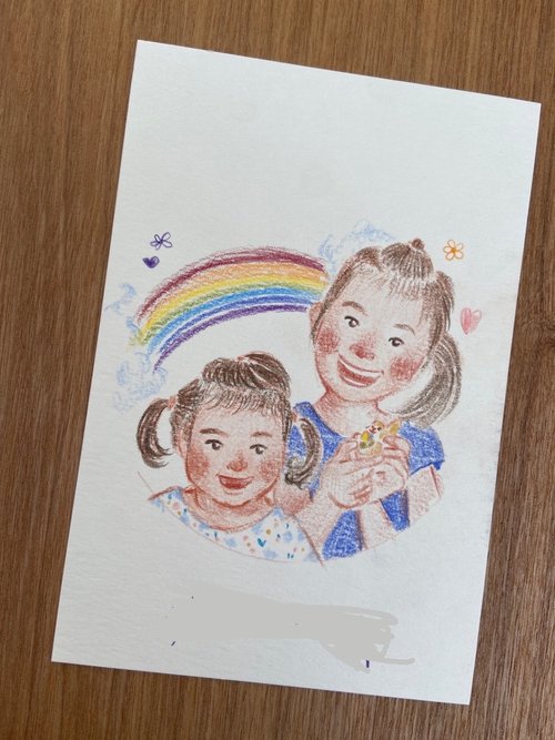 手描きイラスト　色鉛筆　オーダー 手描きイラスト 色鉛筆画 オーダー商品 イラスト