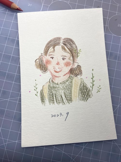 手描きイラスト　色鉛筆　オーダー商品 手描きイラスト 色鉛筆画 オーダー商品 - メルカリ
