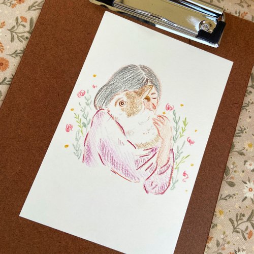 手描きイラスト　色鉛筆　オーダー商品 手描きイラスト 色鉛筆画 オーダー商品 - メルカリ