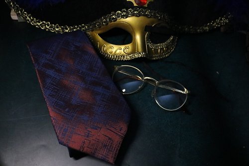 壞紳士 紫紅色斑駁真絲領帶商務標準型男necktie