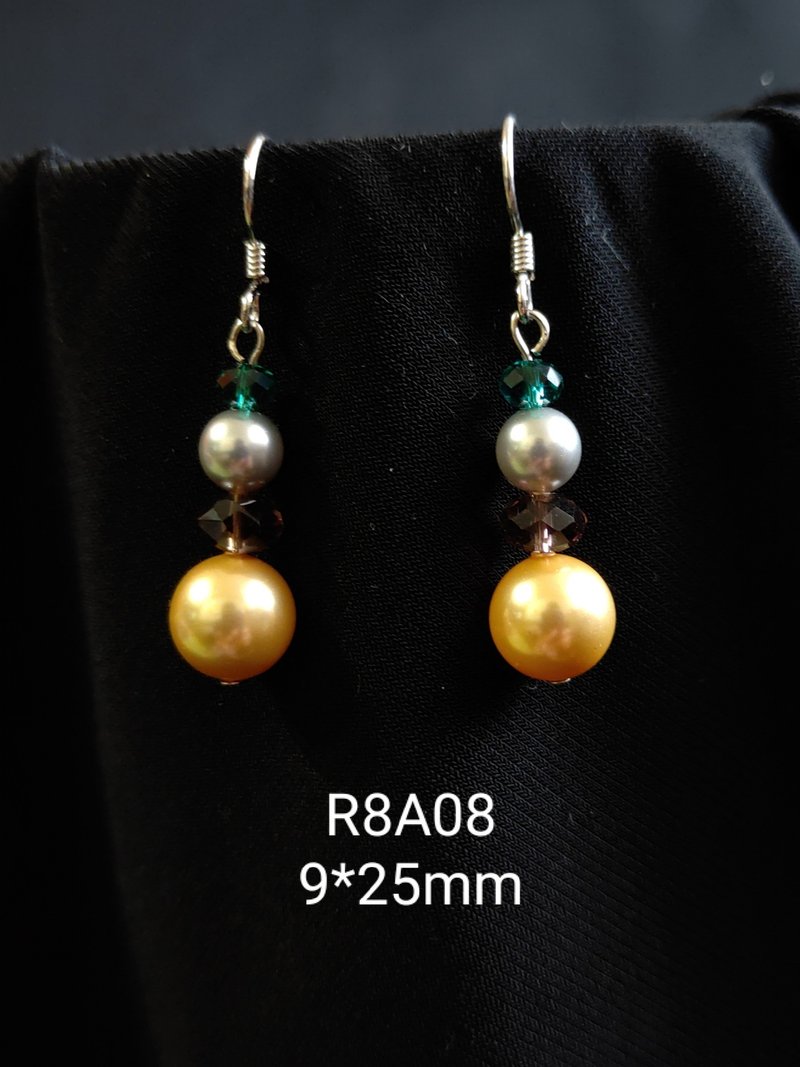 *我是設計*R8A08施華洛世奇水晶.珍珠耳環 - 耳環/耳夾/耳骨夾 - 珍珠 