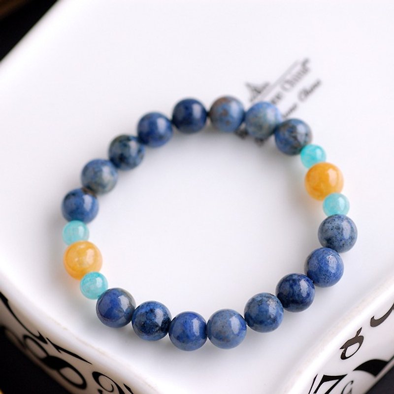 Tianhe Stone*Topaz*Blue Line Stone Bracelet - สร้อยข้อมือ - เครื่องเพชรพลอย สีน้ำเงิน