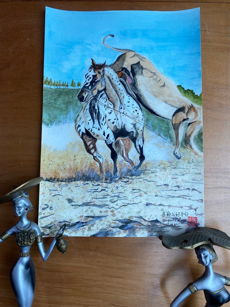 Home Decor Art Poster Handmade Wall Art Four Open Watercolor Painting Unframed - โปสเตอร์ - กระดาษ หลากหลายสี