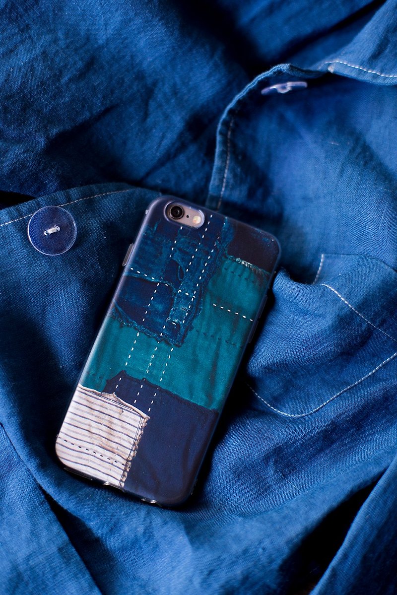 boro補丁iphone手機殼6 6p 7 7p 8 8p - 手機殼/手機套 - 矽膠 藍色