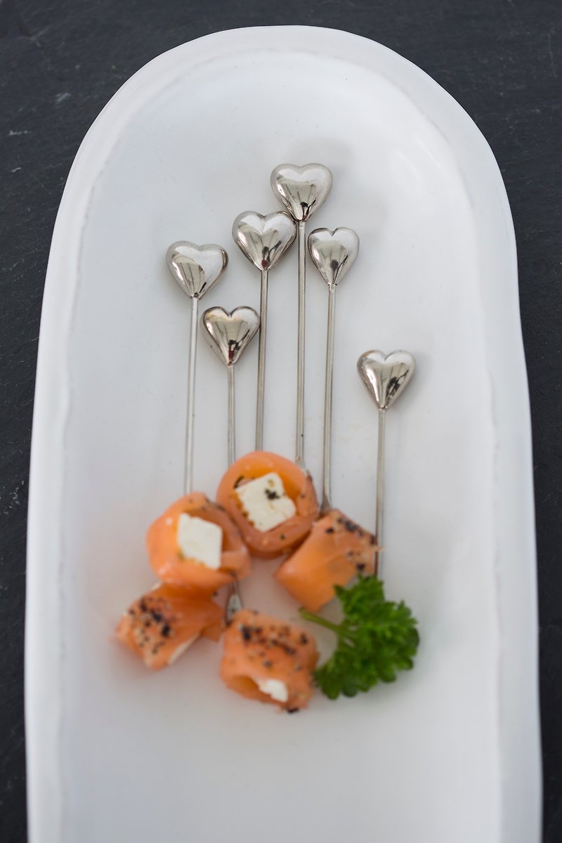 【UK】●Heart Canape Picks (Set of 6)●  The Just Slate Company - Cutlery & Flatware - Other Metals 