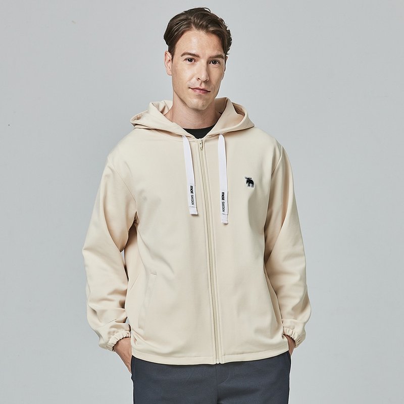 moz Swedish Moose Micro Brush Technology Composite Jacket (Cream White) Men's - เสื้อฮู้ด - ผ้าฝ้าย/ผ้าลินิน ขาว