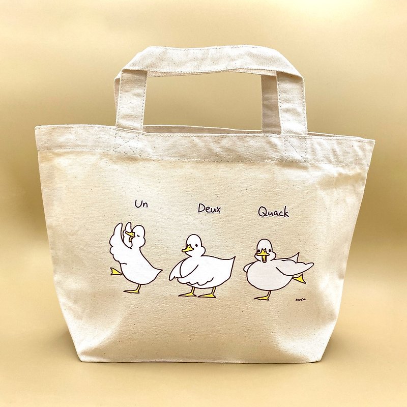 lunch tote bag un deux quack! - กระเป๋าถือ - ผ้าฝ้าย/ผ้าลินิน 