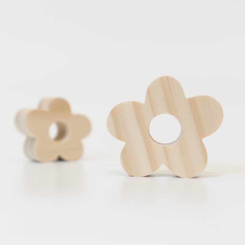 wagaZOOシックカットモデリングビルディングブロック植物シリーズ-小さな花 - 置物 - 木製 カーキ